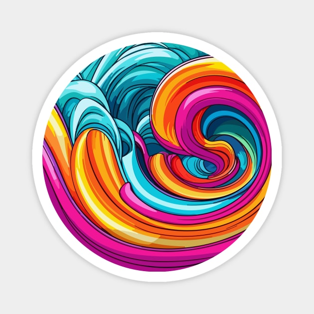 Shape Shifter, Illustrated Vector Design - Waves & Movement Magnet by MC Digital Design